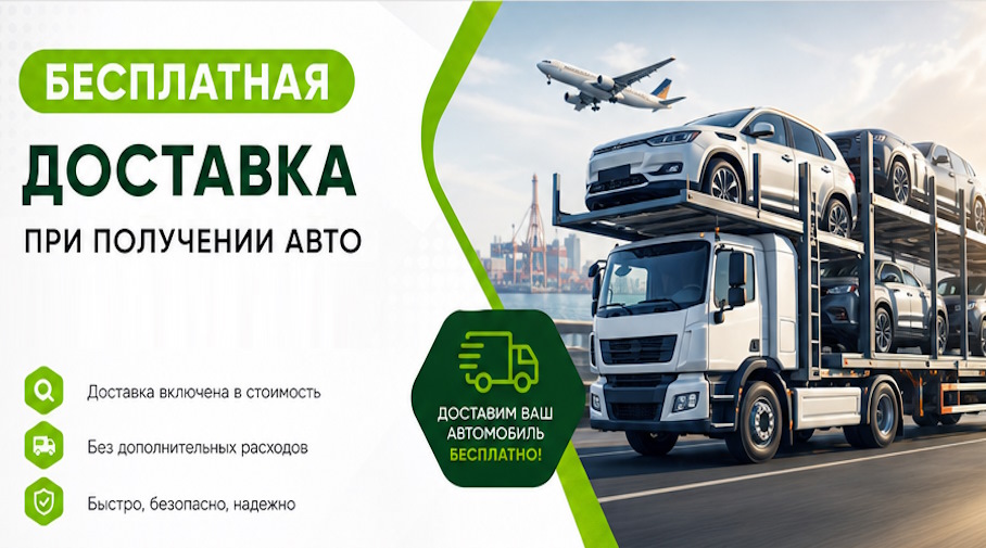 Акция! Бесплатная доставка по Черногорске при получении авто